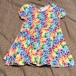 Vibrant Heart Pattern Kids Dress